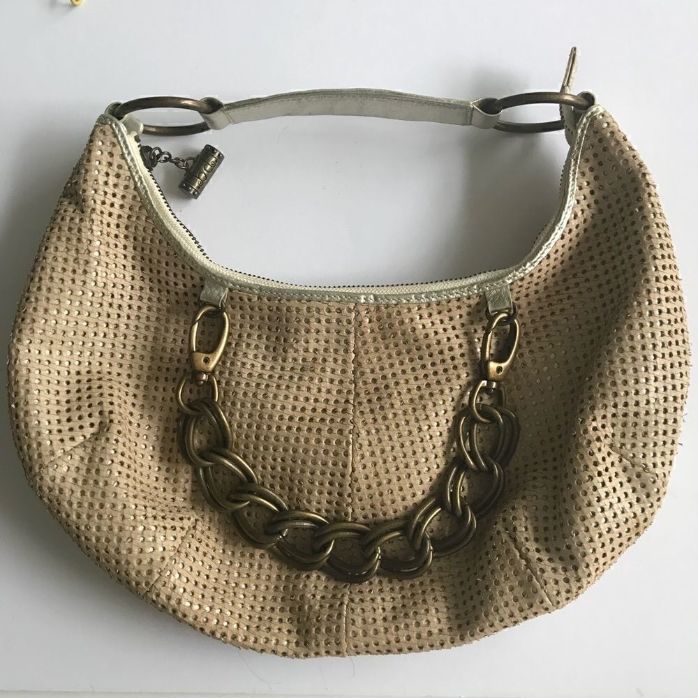 BABEE D LEATHER HOBO W/ CHAIN BAG